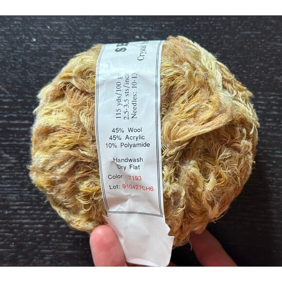 Lot of 3 Crystal Palace Shag Yarn in Straw into Gold - Picture 5 of 5